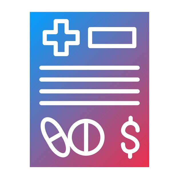 Vector design medicine bill icon stijl