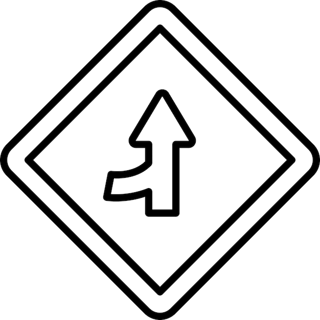 Vector Design Merging Road Icon Style