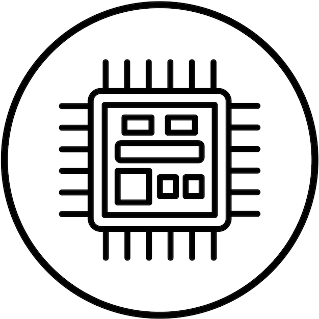 Vector Design Microcontroller Icon Stijl