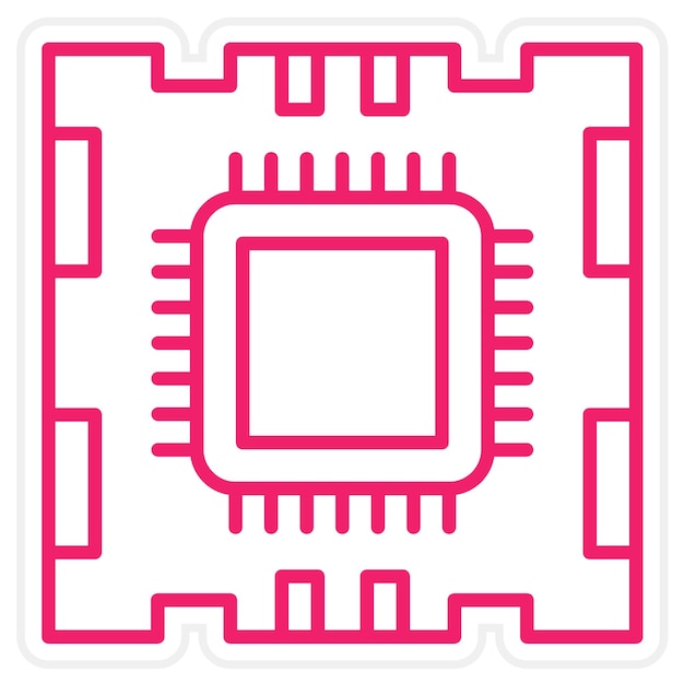 Vector Design Microprocessor Icon Style