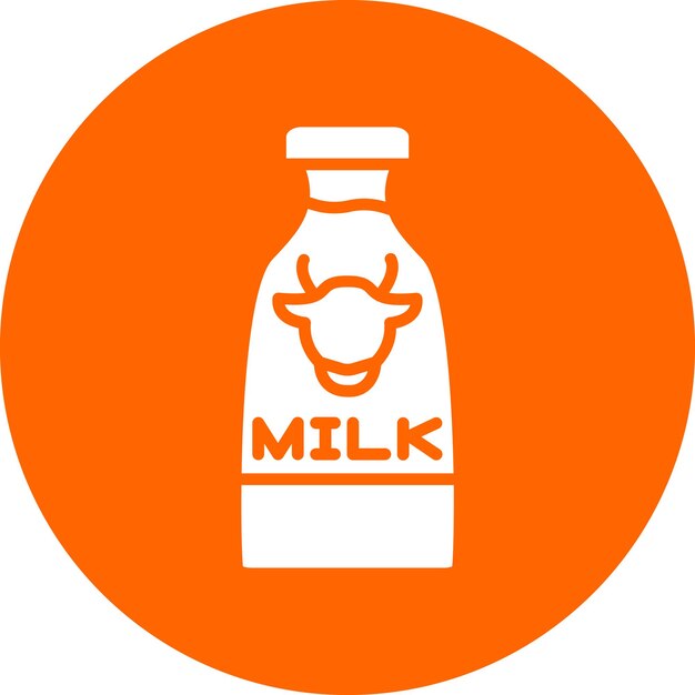 ベクトルデザインのミルクボトルアイコンスタイル