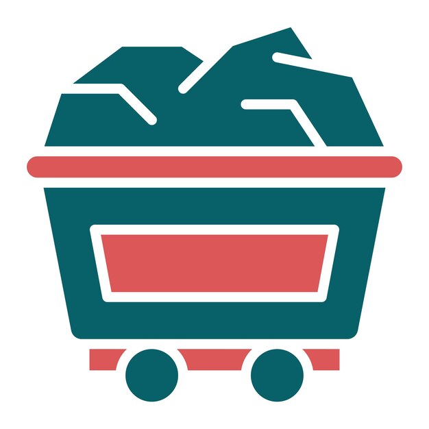 Vector Design Mining Cart Icon Stijl