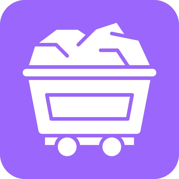 Vector Design Mining Cart Icon Stijl