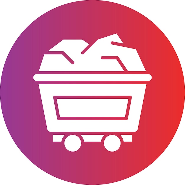 Vector Design Mining Cart Icon Stijl