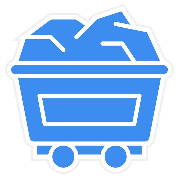 Vector Design Mining Cart Icon Stijl