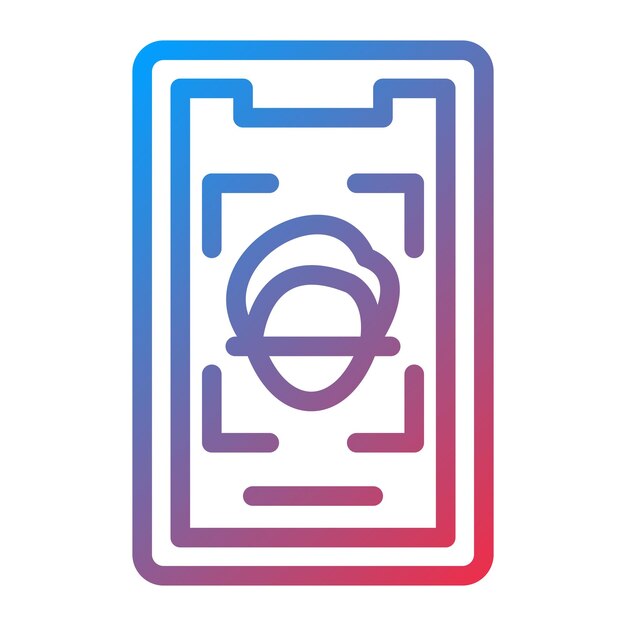터 디자인 모바일 얼굴 스캔 아이콘 스타일