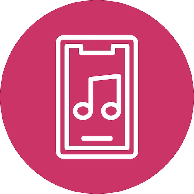 Vettore stile di icona dell'app musicale mobile a progettazione vettoriale