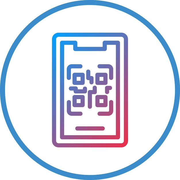 Vector design mobile qr code icon style