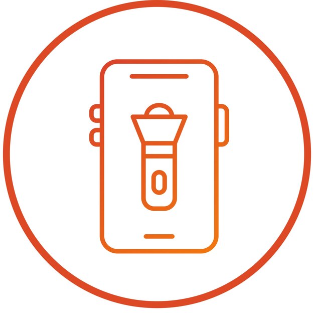 Vector Design Mobile Torch Icon Stijl
