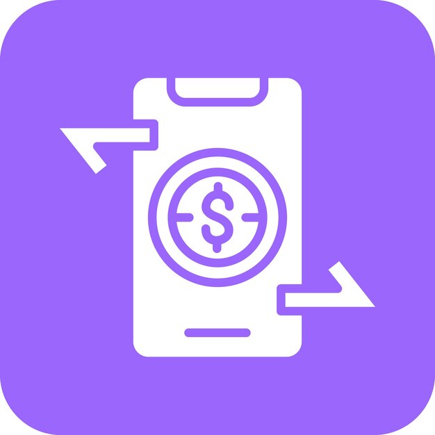 Вектор Векторный дизайн символа приложения для перевода денег