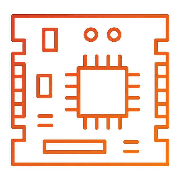 Vettore stile di icona della scheda madre a progettazione vettoriale