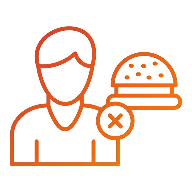 Vector vector design no appetite icon style