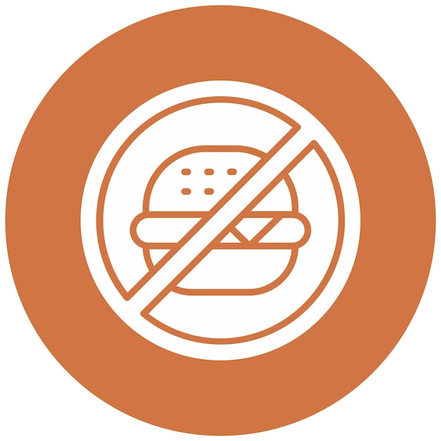 Vector Design No Junk Food Icon Style