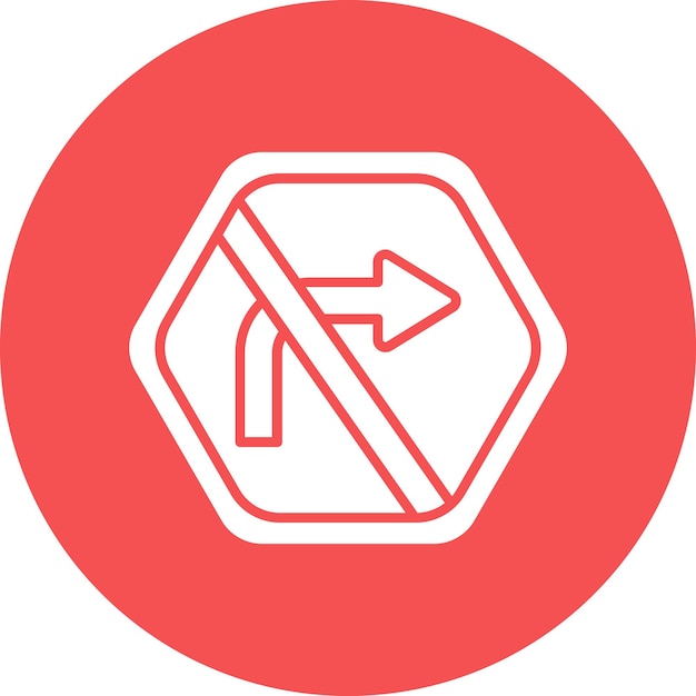 Vector vector design no right turn icon style