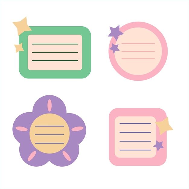vector design notebook label set
