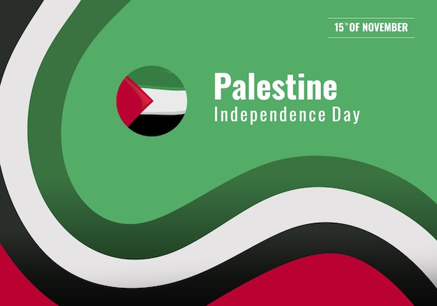 Vector design for November 15 Palestine Independence Day National holiday celebrated Save Palestine Vector template for banner typography poster greeting card flyer etc