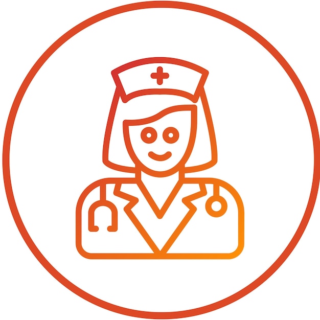 Vector Design Nurse Female Icon Style