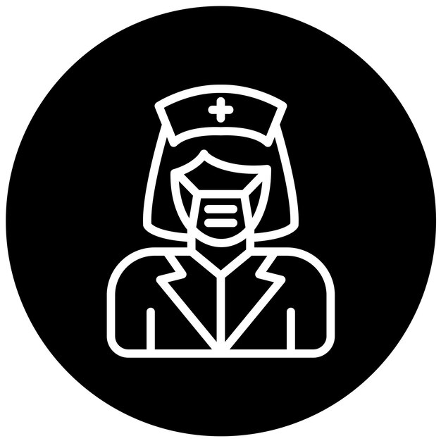 Vector Design Nurse with Mask Icon Style