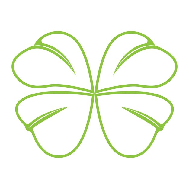 ベクトル 緑のクローバー リーフ ロゴ運アイコン フラット デザイン イラストのベクター デザイン