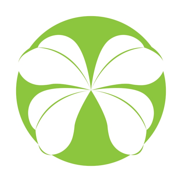 벡터 녹색 클로버 잎 logoluck 아이콘 평면 디자인 illustrationvector의 벡터 디자인