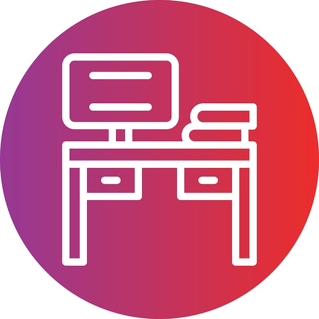 Vector Design Office Desk Icon Style