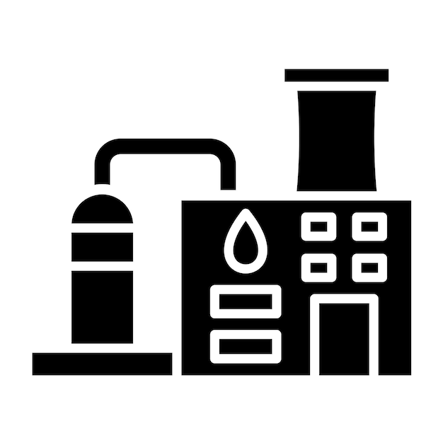 Векторный стиль иконы нефтеперерабатывающего завода