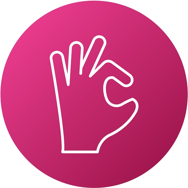 Векторный дизайн Okay Hand Sign Icon Style