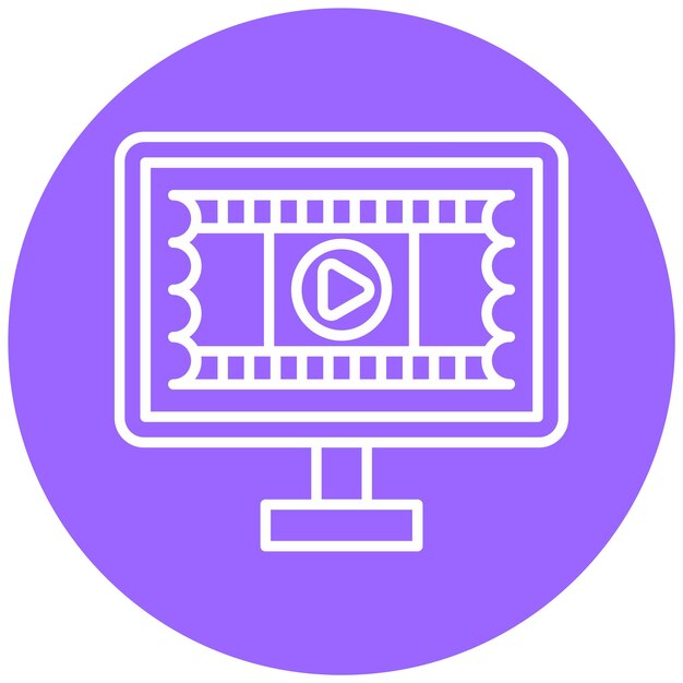 Vector Design Online Cinema Booking Icon Style