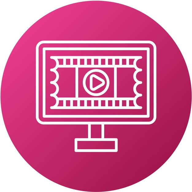 Vector design online cinema booking icon style