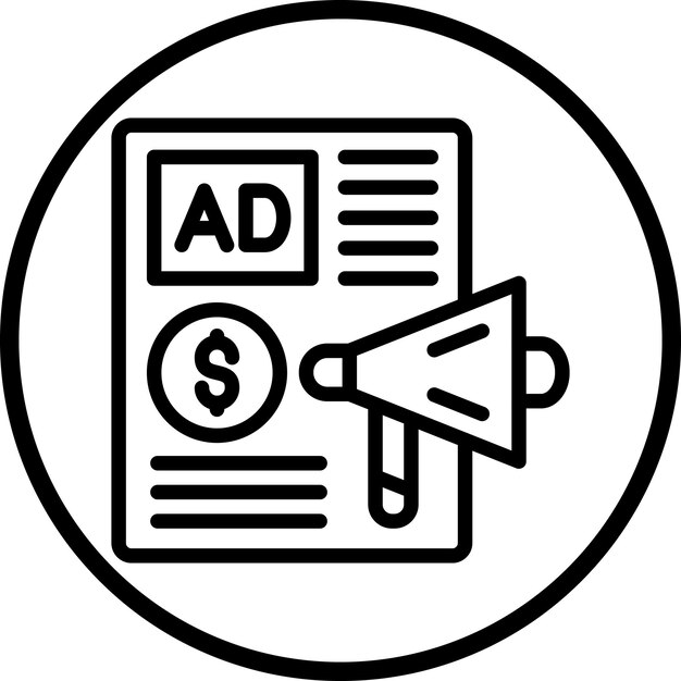 Vector Design Paid Social Advertising Icon Style