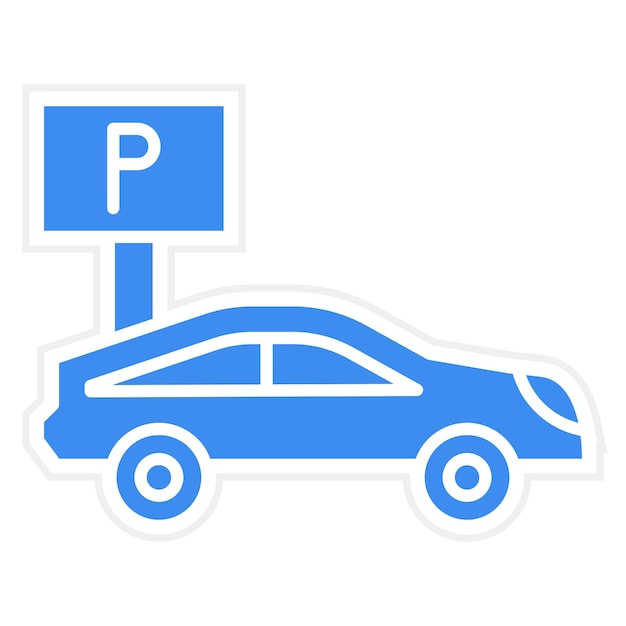 Vettore stile di icona di parcheggio a progettazione vettoriale