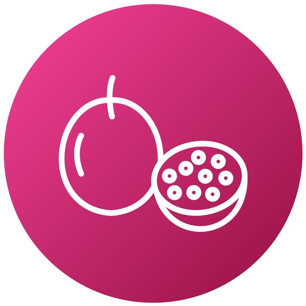 Vector design passion fruit icon stijl