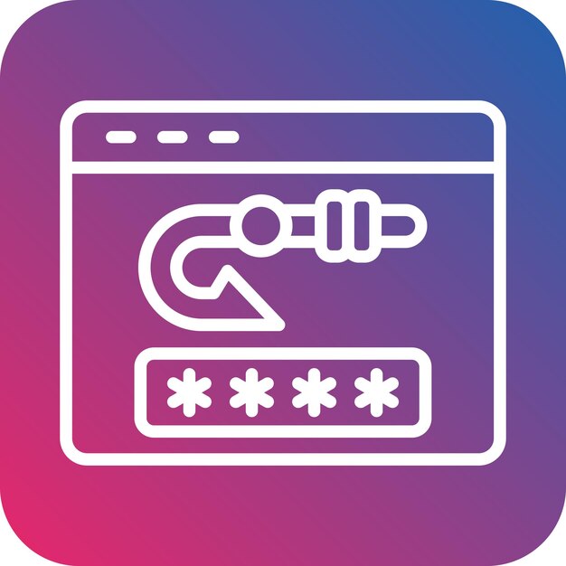Vector Design Password Phishing Icon Style (Vector ontwerp wachtwoord phishing icoon stijl)