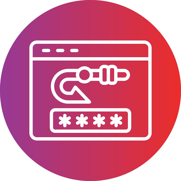 Vector Design Password Phishing Icon Style (Vector ontwerp wachtwoord phishing icoon stijl)