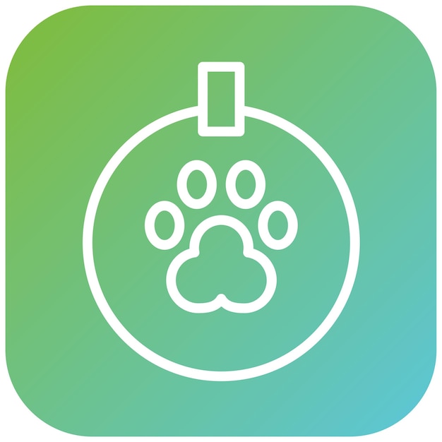 터 디자인 PawPrint 목걸이 아이콘 스타일