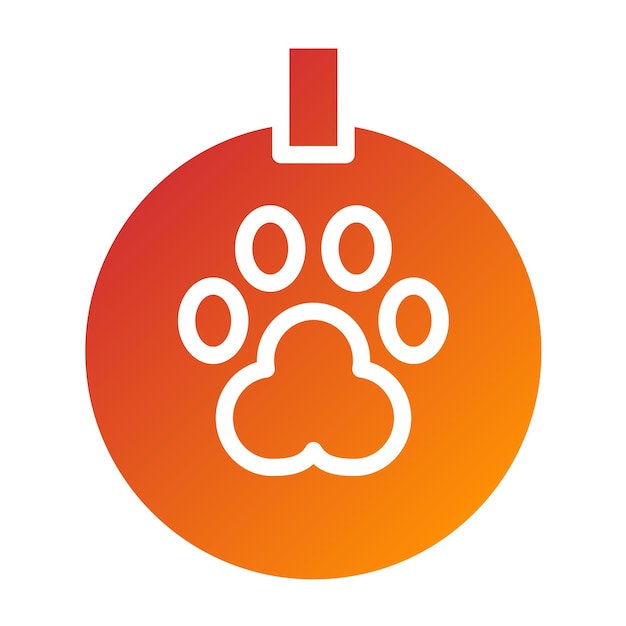 터 디자인 PawPrint 목걸이 아이콘 스타일