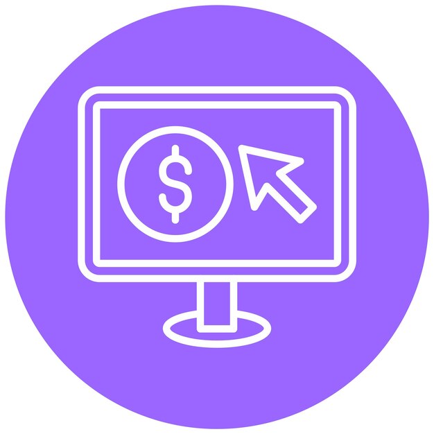 Vector vector design pay per click icon style