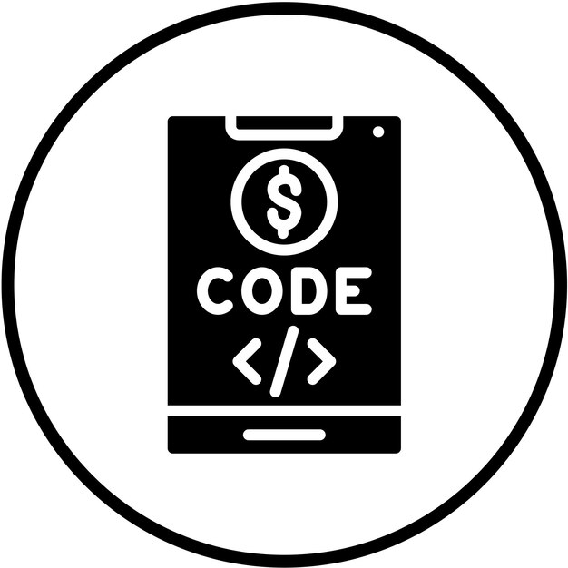 터 디자인 지불 코드 아이콘 스타일