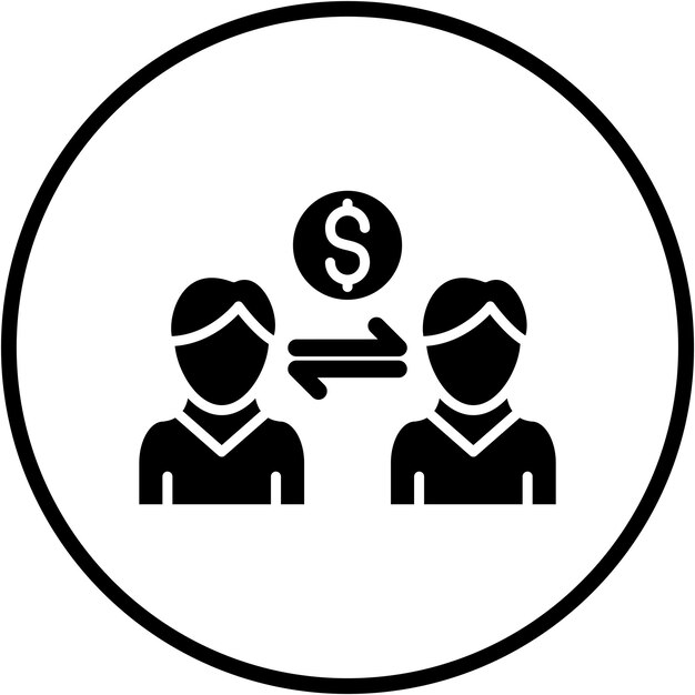Векторный дизайн Peer to Peer Lending Icon Style