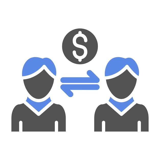 Векторный дизайн Peer to Peer Lending Icon Style