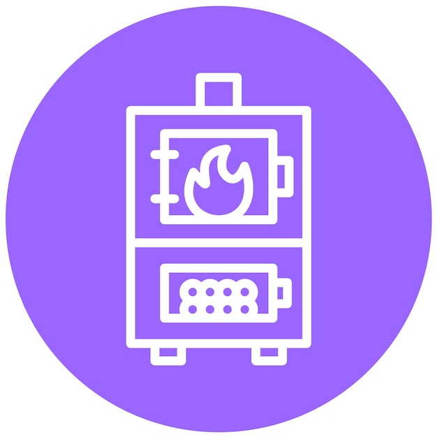 Vector Design Pellet fireplace Icon Style