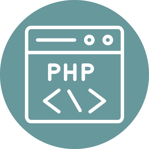 Vector Design PHP Coding Icon Style