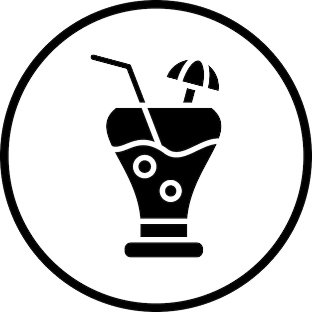 Vettore disegno vettoriale pina colada icon style