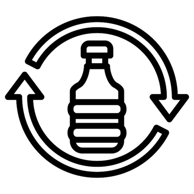 Икона векторного дизайна пластиковой переработки