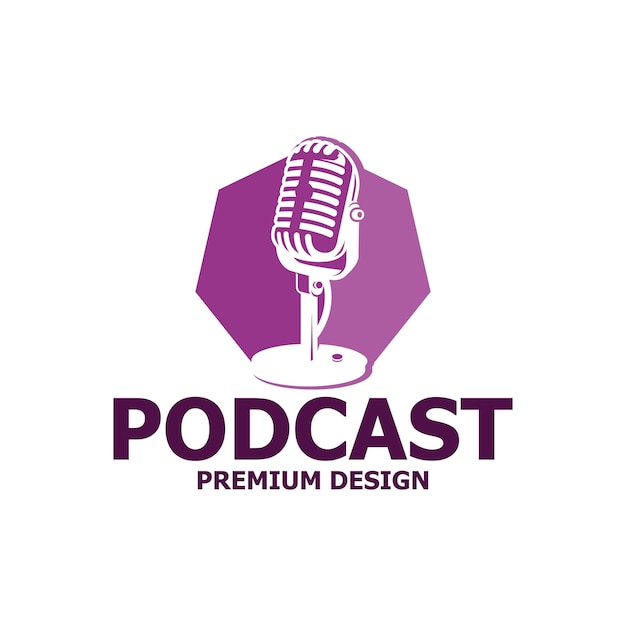 Vector design podcast logo illustration