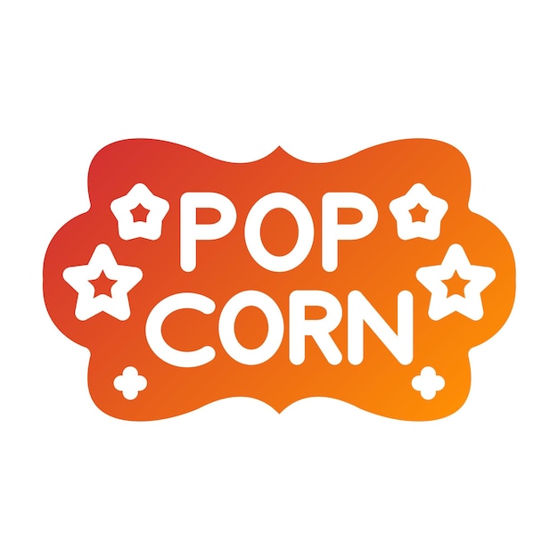 vector design popcorn label icon style
