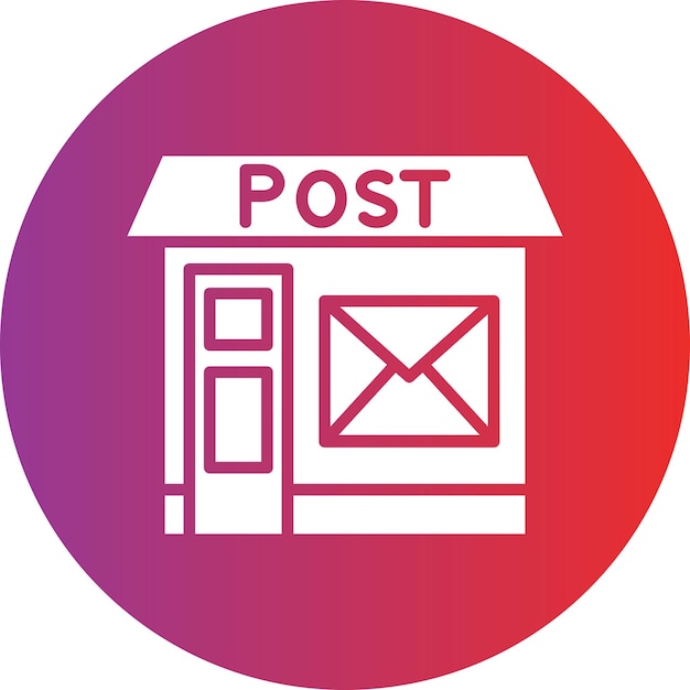 Vettore stile di icona dell'ufficio postale a disegno vettoriale