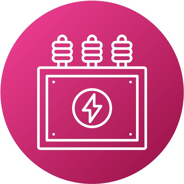Vector Design Power Transformer Icon Stijl