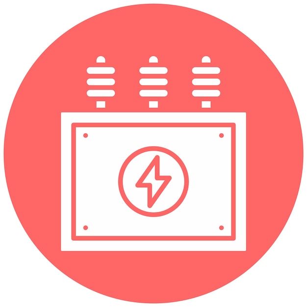 Vector Design Power Transformer Icon Stijl