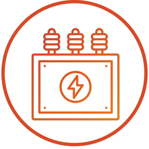 Vector Design Power Transformer Icon Stijl